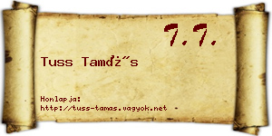 Tuss Tamás névjegykártya